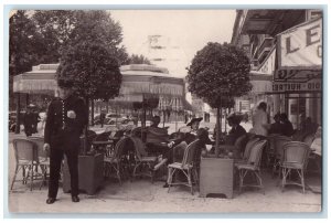 1936 Dining Area Restaurant in Champs Elysees Paris France RPPC Photo Postcard