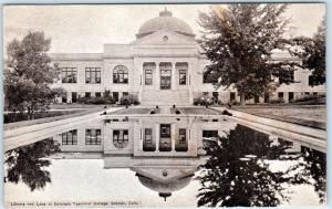 GREELEY, CO   Colorado Teachers College  LIBRARY & LAKE  1912   Postcard