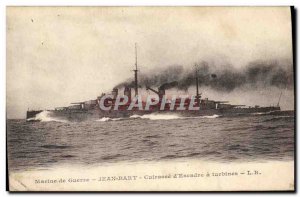 Old Postcard Boat Jean Bart Breastplate d & # 39escadre has turbines