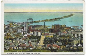 US Minnesota - Duluth from the Hill Top.  Mint Card. Nice