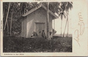 Indonesia Kabelhuisje Te Ajer Maleh Sabang Atjeh Vintage Postcard C146