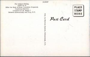 Empie's Restaurant Between Schenectady & Troy Route 7 Old Postcard
