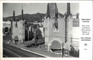 Hollywood California CA Graumans Chinese Theatre 1940s RPPC Real Photo Postcard