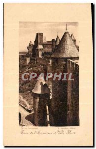 Postcard Old Cite Carcassonne Inquisition Tours and Lower City