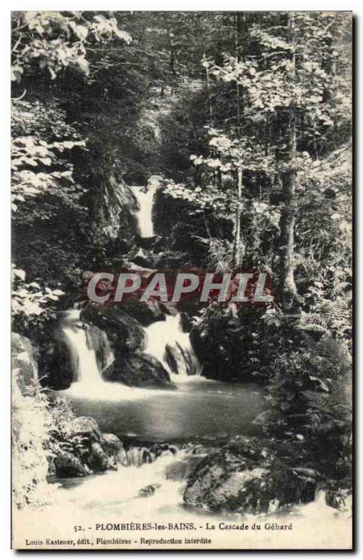 Plombieres les Bains Old Postcard The cascade of Gehard