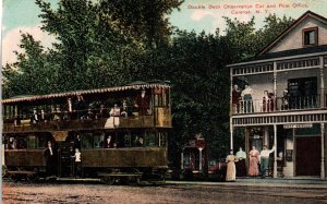 Celeron, New York - Double deck Observation Car & Post Office - in 1908