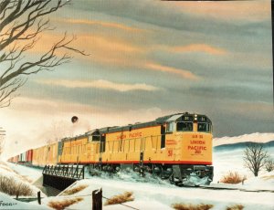 Union Pacific From Denver,  Moving N toward Laramie, Painting by Howard Fogg PC