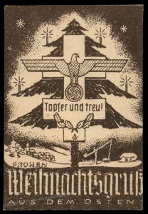 3rd Reich Germany 1941 Kharkov Weihnacht Christmas Card FELDPOST Cover 99511