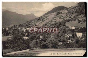 Old Postcard St Gervais les Bains and black Tete