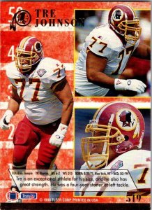 1994 Fleer Football Card Tre Johnson Washington Redskins sk 21416