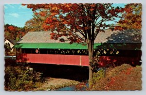 The Creamery Covered Bridge BRATTLEBORO Vermont Vintage Postcard A68