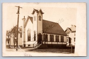 J87/ Wellsville Ohio RPPC Postcard c1910 Columbiana Presbyterian Church  640