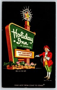Florence South Carolina~Holiday Inn Welcome Sign @ Night~Roadside Motel~1960s