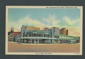 Ca 1925 Post Card Minneapolis MN Greyhound Bud Depot