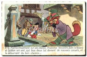 Old Postcard Fantasy Illustrator Walt Disney Pinocchio