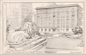 Edward Goodall Signed Hotel Devonshire Vancouver British Columbia Postcard H50