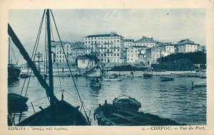 Greece Corfu harbor 1920s postcard