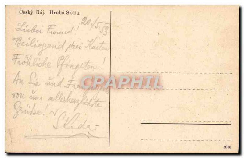 Old Postcard Cesky Raj Hruba Skala