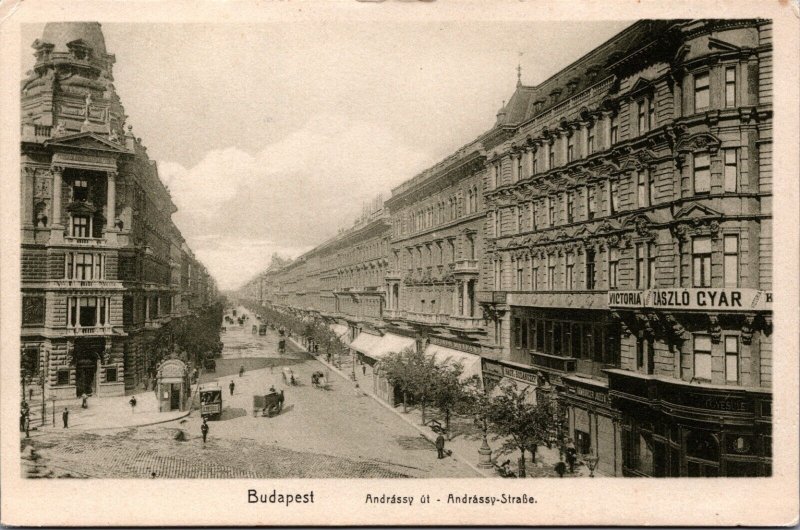 Hungary Budapest Andrassy Ut Vintage Postcard C112