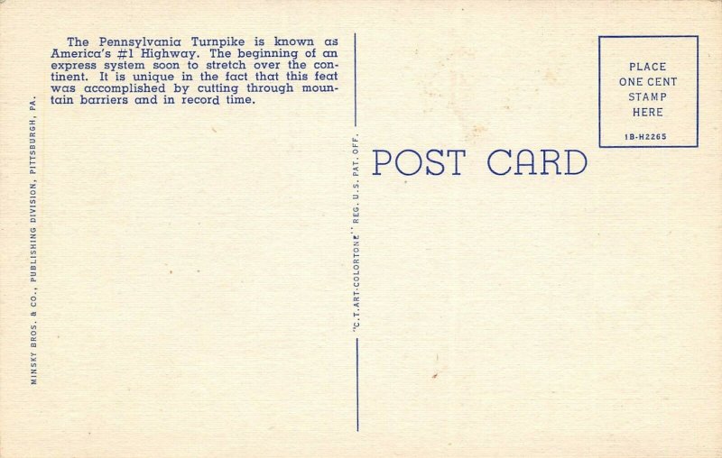 LPS90 Pennsylvania Turnpike LARGE big letter Postcard