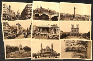 France Paris lot of 9 postcards 1930s