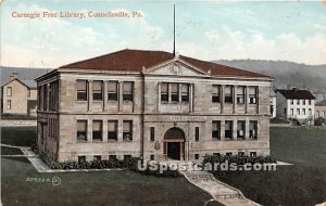 Carnegie Free Library - Connellsville, Pennsylvania PA Postcard