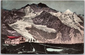 Jung Frau Swiss Alps Showing Peaks & Mountains Bernes Alps Switzerland Postcard