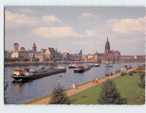 Postcard Main River and Cathedral, Frankfurt, Germany