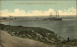 US Coaling & Quarantine Station San Diego CA c1915 Postcard