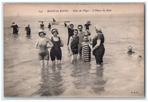 c1940's Beach Scene Bath Time Malo-les Bains Dunkirk France Postcard