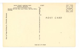 MD - Salisbury. Main Street looking East ca 1950's