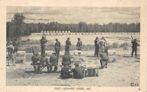 FORT LEONARD WOOD MISSOURI GUNS TARGET PRACTICE MILITARY POSTCARD (c. 1915)