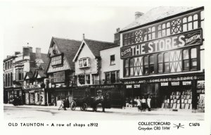 Somerset Postcard - Old Taunton - A Row of Shops c1912 - Ref A6274