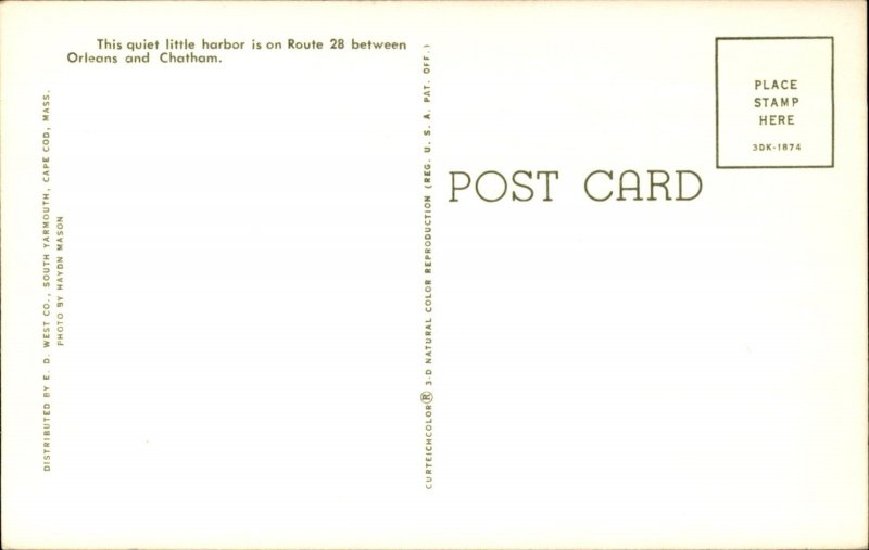 Cape Cod MA Massachusetts Round Cove Pleasant Bay c1950-60s Vintage Postcard