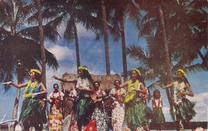 Honolulu, Waikiki Beach Hawaii HI, Beautiful Woman, Hula Dancers, 1960's,