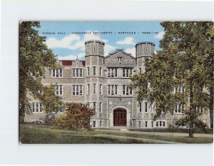 Postcard Furman Hall Vanderbilt University Nashville Tennessee USA