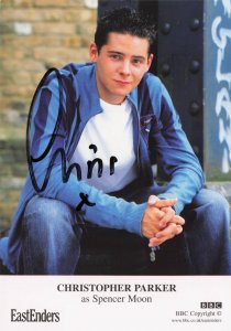 Christopher Parker Eastenders Rare ALT Hand Signed Cast Card Photo