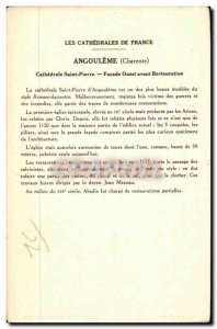 Old Postcard Angouleme (Charente) Cathedrale Saint Pierre (West Facade before...