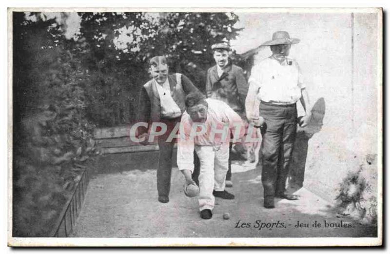 Postcard Old Petanque balls Players