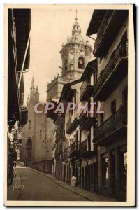 Old Postcard Cote Basque vicinity D & # 39Hendaye Hondarribia Calle Mayor