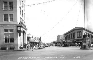 Sarasota FL Street View Store Fronts Bank Ritz Movie Theatre Real Photo Postcard