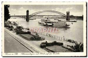 Old Postcard Bonn Rhein Boat