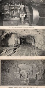 Village Main Reef Gold Mine Mining Co South Africa 3x Old Postcard s