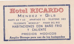 Spain Mendez Hotel Ricardo Vintage Luggage Label sk2793