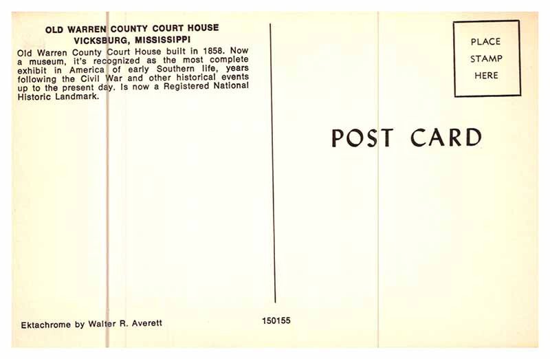 Postcard COURT HOUSE SCENE Vicksburg Mississippi MS AR4279