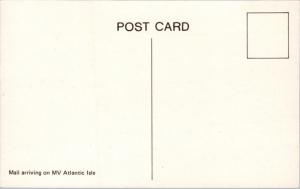 Mail Arriving on MV Atlantic Island Cyprus Cargo Ship Unused Postcard D40