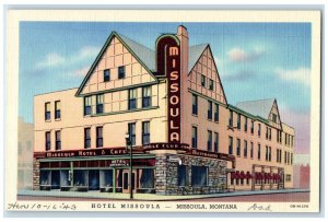 c1940 Hotel Missoula Exterior Building Missoula Montana Vintage Antique Postcard