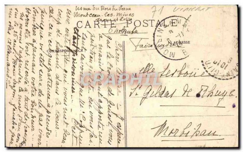 Old Postcard Chateau du Plessis Blanzy Inner Court