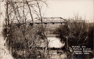 North Portal Saskatchewan SK Scene on Souris River Bridge Unused RP Postcard H29