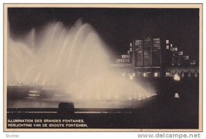 Illumination Des Grandes Fontaines, Exposition De Bruxelles 1935, Belgium